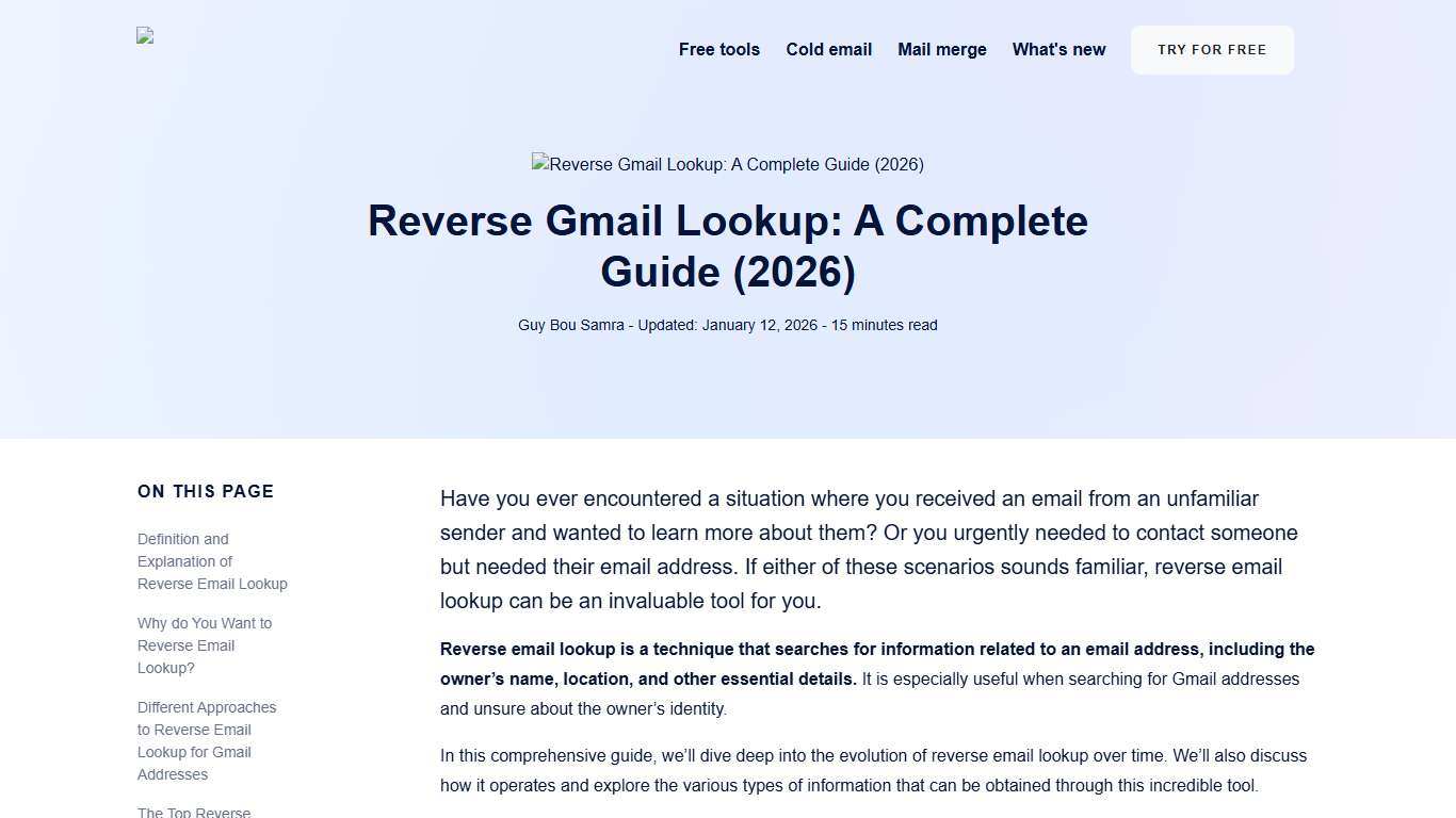 Reverse Gmail Lookup: A Complete Guide (2026)